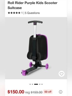 Purple Kids Scooter Suitcase